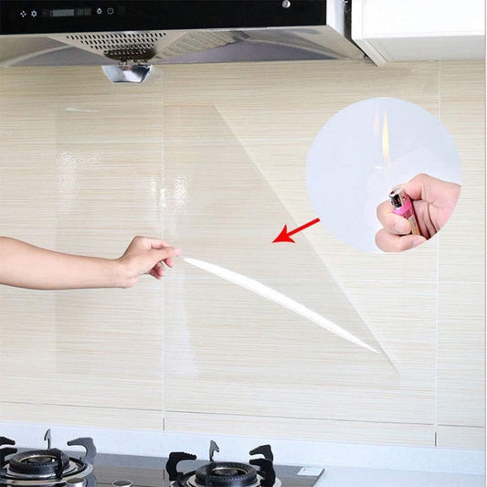 Kitchen Backsplash Wall Protector Transparent Kitchen Oil Proof Sticker | Self-Adhesive Film Removable Paper for Cupboard Household 15.7In×118In