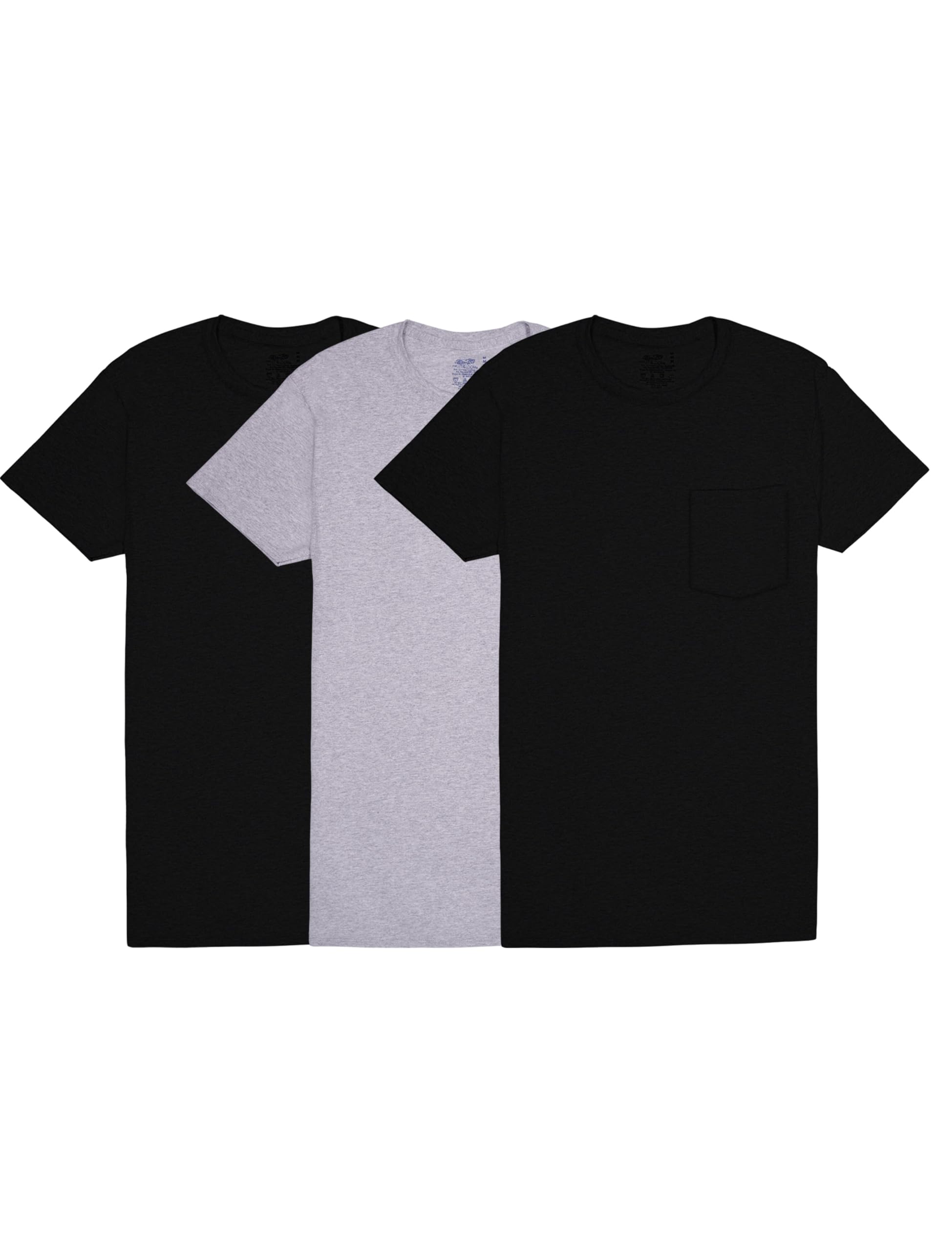 Fruit of The Loom Mens Pocket Tee Undershirts, Moisture Wicking & Tag Free, Short Sleeve Pocket T-Shirts