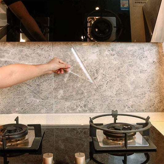 Kitchen Backsplash Wall Protector Transparent Kitchen Oil Proof Sticker | Self-Adhesive Film Removable Paper for Cupboard Household 15.7In×118In