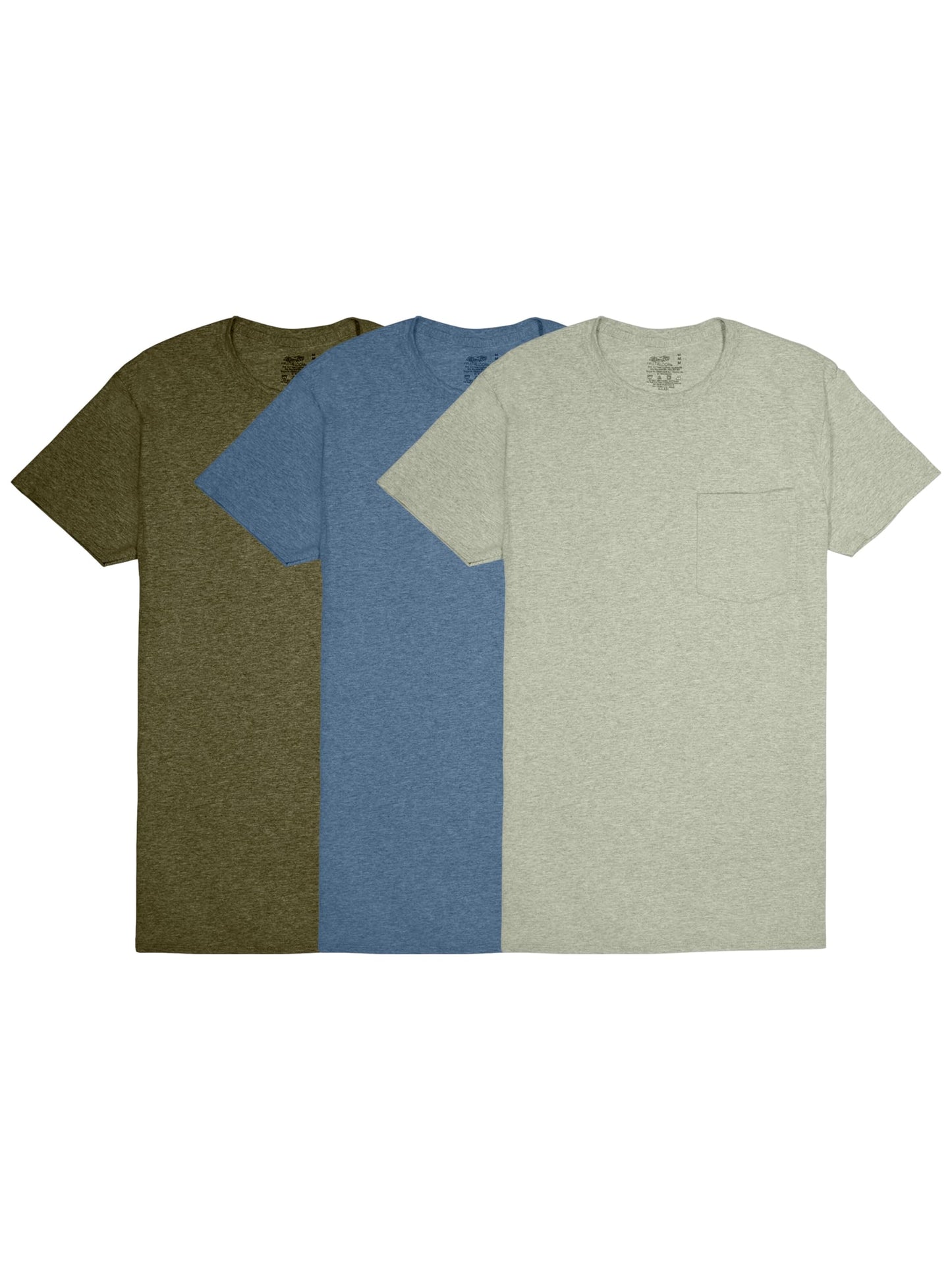 Fruit of The Loom Mens Pocket Tee Undershirts, Moisture Wicking & Tag Free, Short Sleeve Pocket T-Shirts